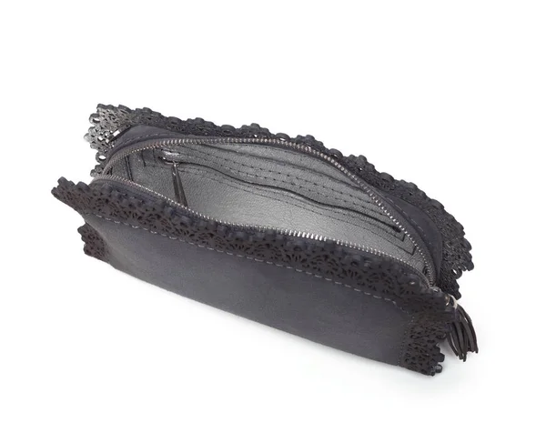 Leather female handbag isolated on white — Stock Photo, Image