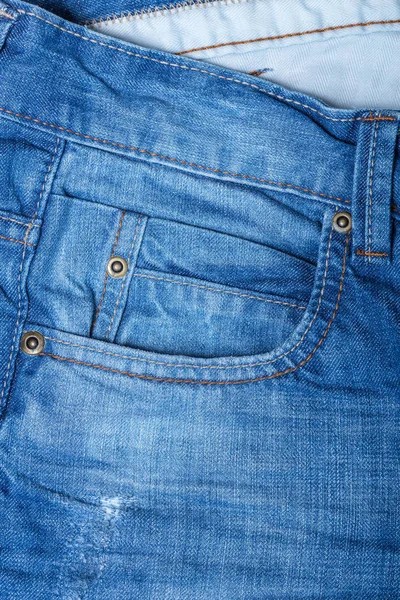 Detalhe da calça azul — Fotografia de Stock