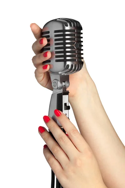 Estilo Retro Microfone Áudio — Fotografia de Stock