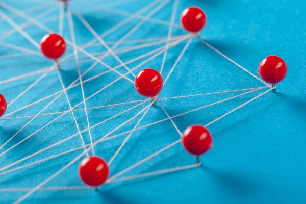 Network Pins Concept Close — Stock Photo, Image