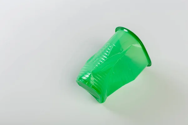 Vidrio Plástico Desechable Verde — Foto de Stock