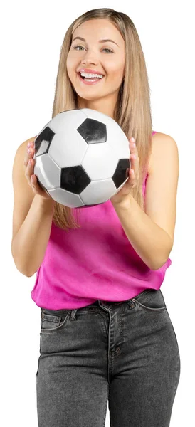 Russian Soccer Fan Isolated White Background — Stock Photo, Image