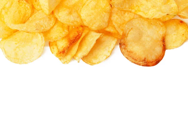 Potatischips Isolerad Vitt — Stockfoto