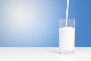 Cam bardak sütte yakın çekim