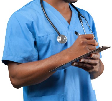 Doktor flip beyaz arka plan üzerinde izole grafik ile