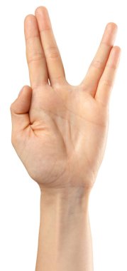 Beyaz arka plan üzerinde el jest