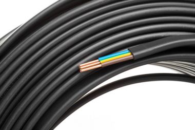 Elektrik kablo closeup birçok telleri ile