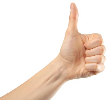 Beyaz arka plan üzerinde el jest