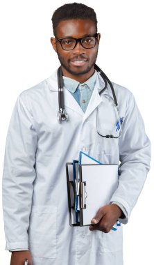 Doktor flip beyaz arka plan üzerinde izole grafik ile