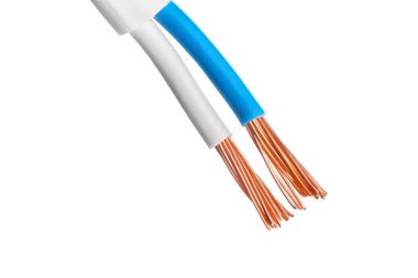 Elektrik kablo closeup birçok telleri ile