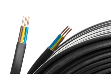 Elektrik kablo closeup birçok telleri ile