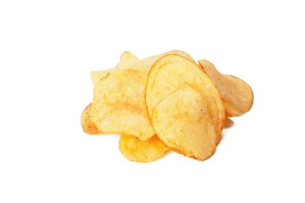 Aardappelchips Geïsoleerd Wit — Stockfoto