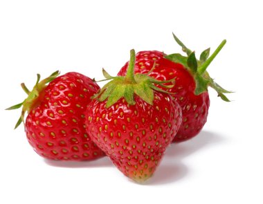 Beyaz arka plan üzerinde izole çilek. yakın çekim