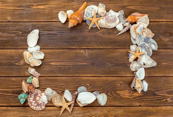 Accesorios Playa Sobre Tabla Madera — Foto de Stock