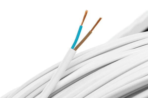 Primer Plano Del Cable Eléctrico Con Muchos Cables —  Fotos de Stock