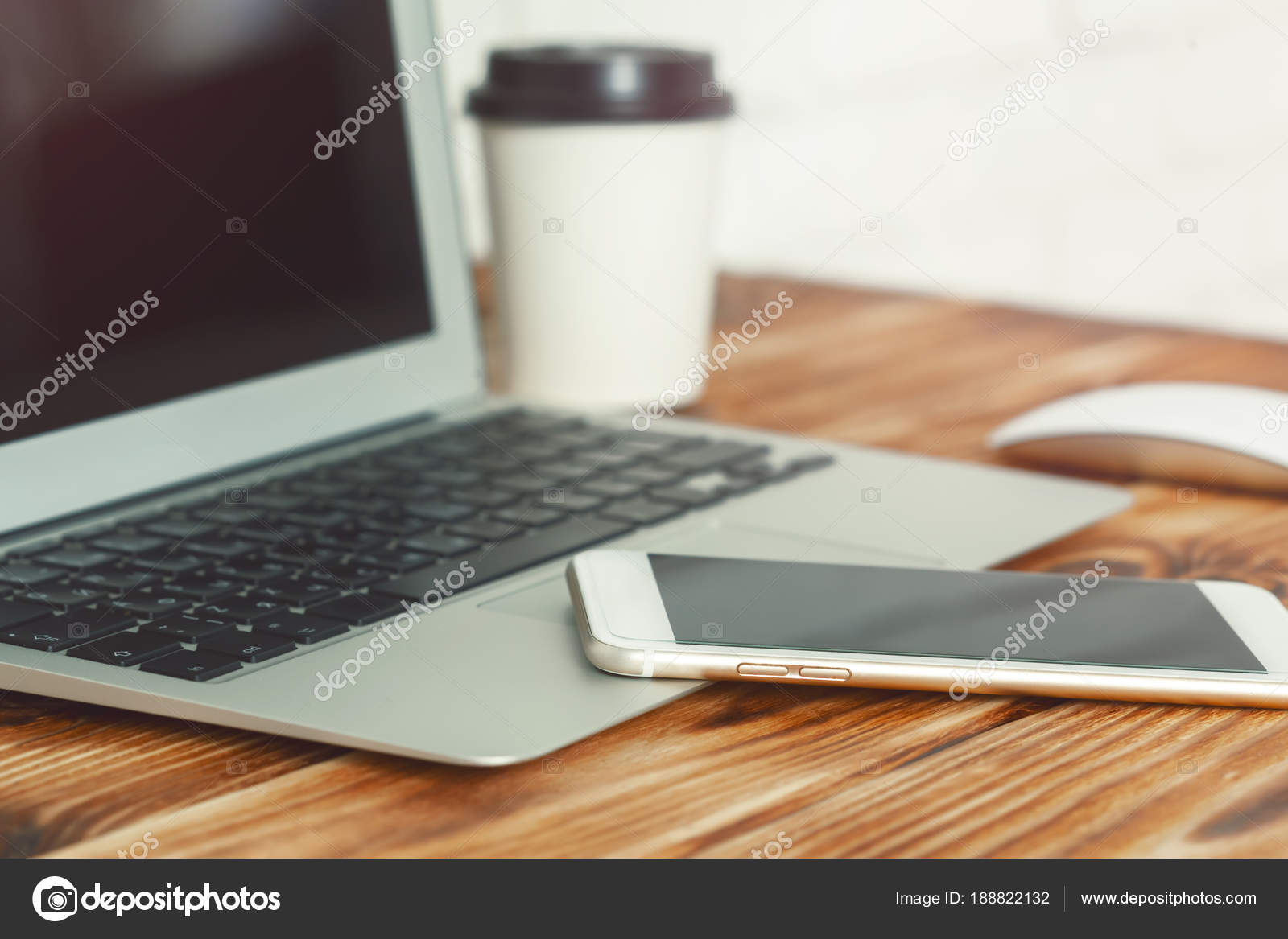 Office Desk Laptop Smart Phone Business Background Stock Office Desk Laptop Smart Phone Business Background Stock Photo