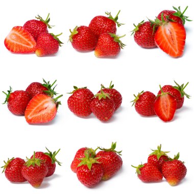 Beyaz arka plan üzerinde izole çilek. yakın çekim