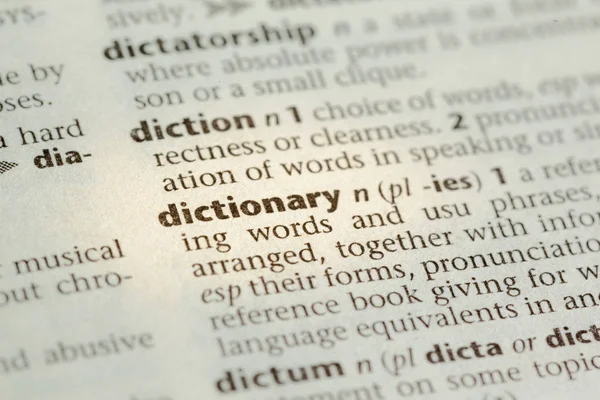 词典中单词的定义 关闭视图 — 图库照片