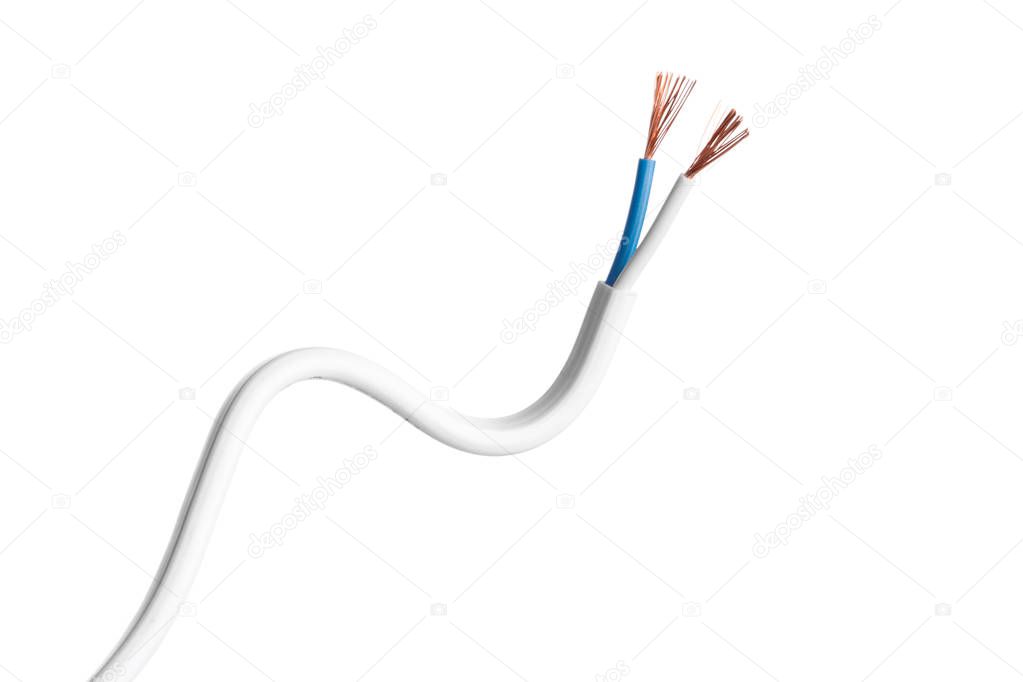 power cables electrical isolated on white background