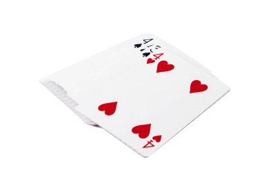 beyaz arkaplanda kart çalmak