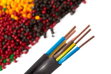 Renkli plastik polimer granül kablosu için