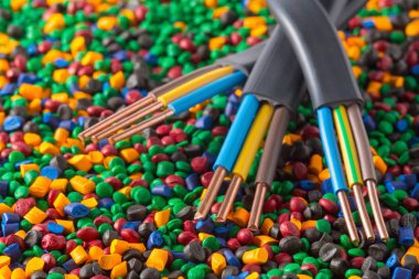 Renkli plastik polimer granül kablosu için