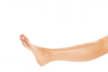 Güzel kadınlar ayak izole beyaz yakın çekim