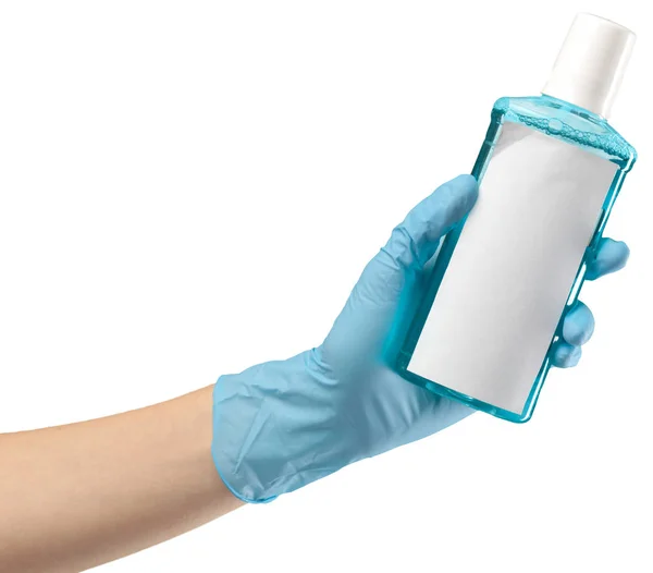 Gloved Hand Medicine White Background — Stock Photo, Image
