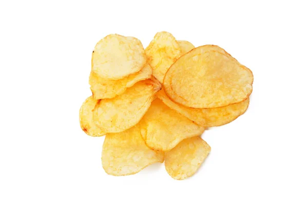 Potatischips Isolerad Vitt — Stockfoto