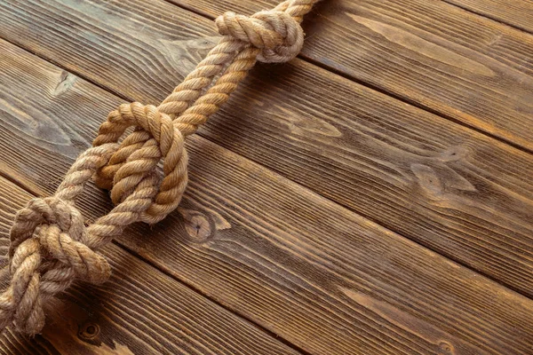 Rope Knot Wooden Board — Stock Photo, Image