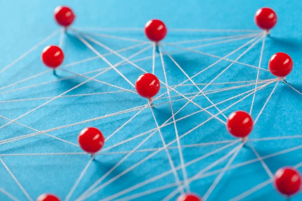 Network Pins Concept Close — Stock Photo, Image