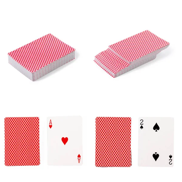 Jugar Las Cartas Sobre Fondo Blanco — Foto de Stock