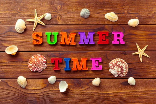 Sommer Hintergrund Aus Muscheln Und Maritimen Objekten — Stockfoto
