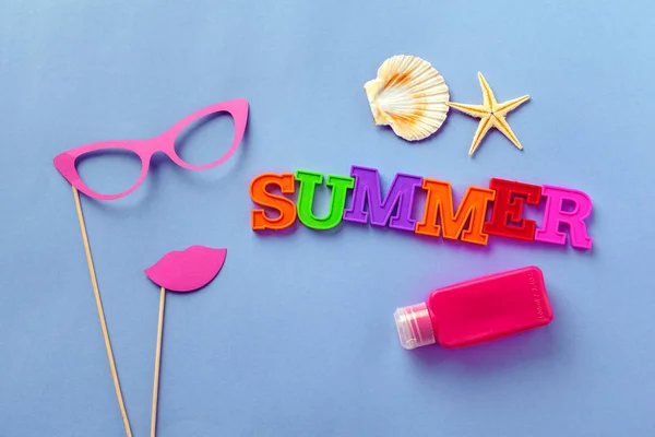 Fundo Verão Com Objetos Coloridos — Fotografia de Stock