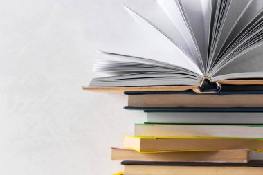  Masadaki bir yığın kitap.