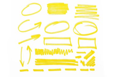 Beyaz bir arka plan üzerinde işaretleyici Scribbles