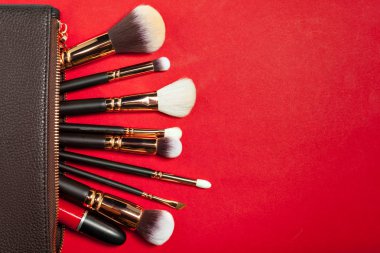 Profesyonel makyaj fırçaları, yakın çekim 