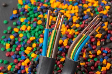 Renkli plastik polimer granül kablosu için