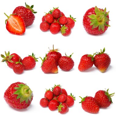 Beyaz arka plan üzerinde izole çilek. yakın çekim