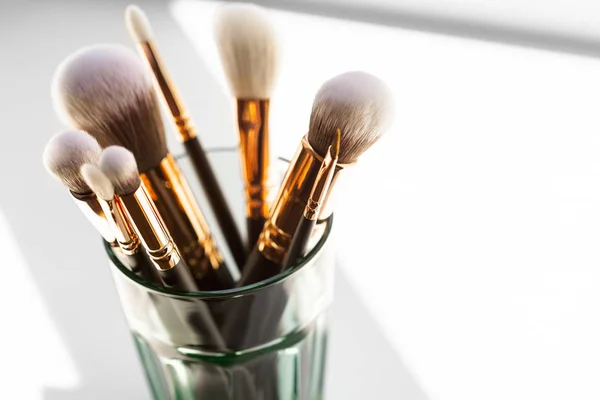 Cepillos Maquillaje Profesionales Cerca — Foto de Stock