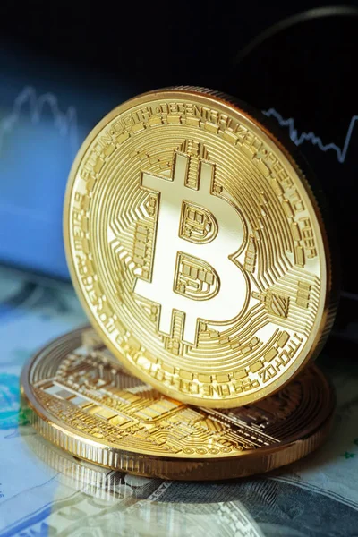 Bitcoin 暗号通貨図表 — ストック写真