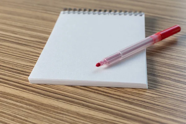 Pen Blank Sketchbook Table — Stock Photo, Image