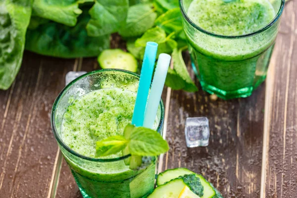 Green Vegetable Smoothie Healthy Diet — Stock Photo, Image