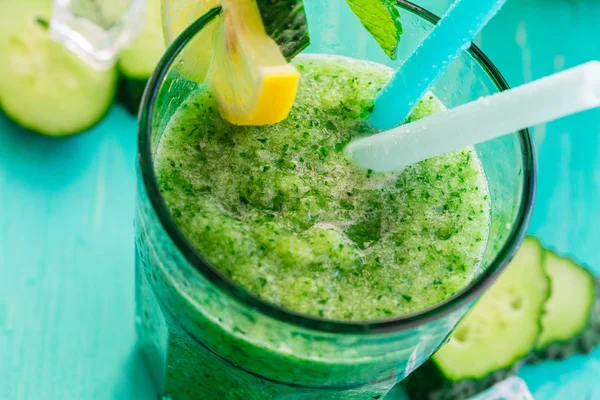 Smoothie Vegetal Verde Dieta Saudável — Fotografia de Stock