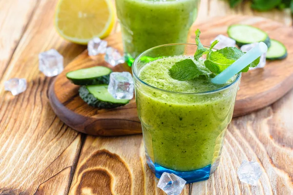 Grön Grönsak Smoothie Hälsosam Kost — Stockfoto