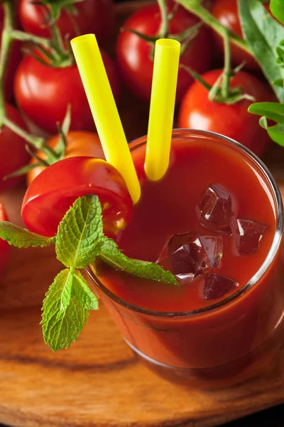 Bloody Mary Cocktail Served Glass Straws — Stock Photo, Image