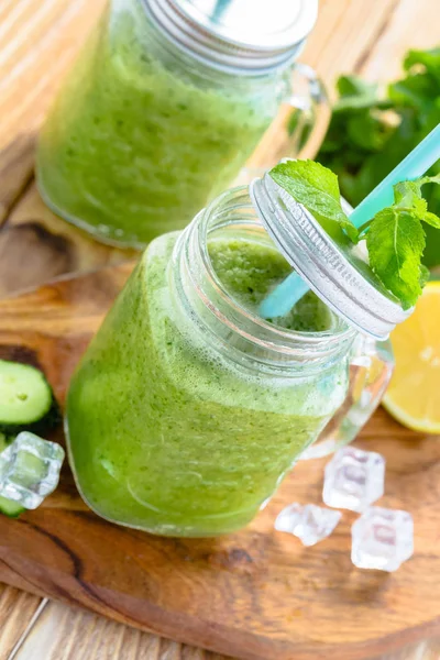 Green Vegetable Smoothie Healthy Diet — Stock Photo, Image