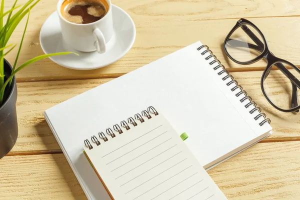 Ansicht Von Oben Kaffeetasse Mit Kaffee Vorhanden Stift Auf Leerem — Stockfoto