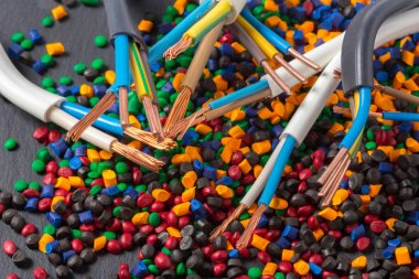 Renkli plastik polimer granül kablosu için
