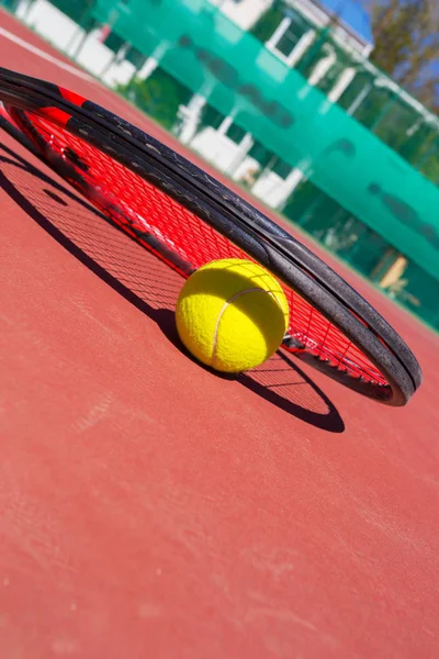 Tenisz Labda Ütő Bíróság — Stock Fotó